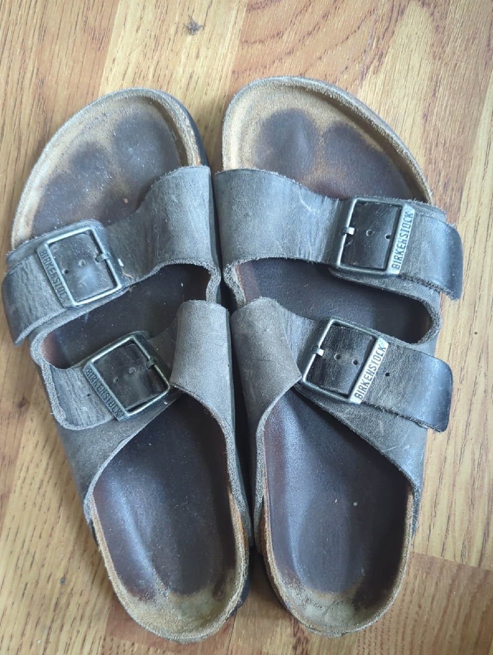 Birkenstock Women’s Brown Leather Two-Strap Arizona Sandals